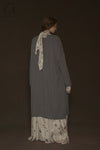 Mutedance 24 Autumn and Winter Wear Scarf Flower Dye Long Dress MD-MD24FW106-hoary